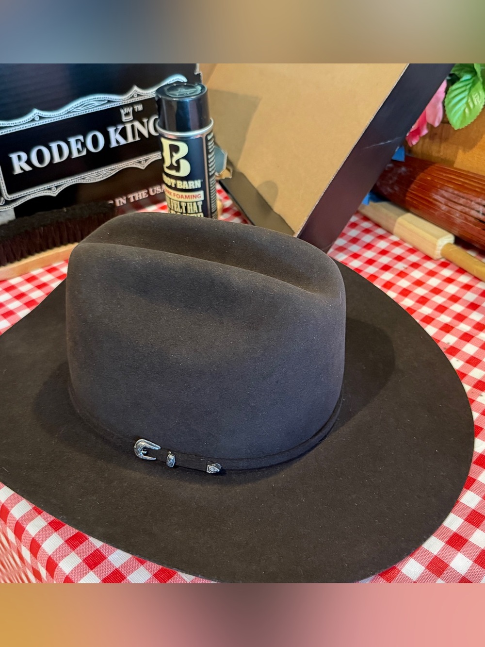 Rodeo King 5X Beaver Felt Cowboy Hat Chocolate 7 3/8 Style #46 Rodeo USA NEW BOX - Picture 9 of 12